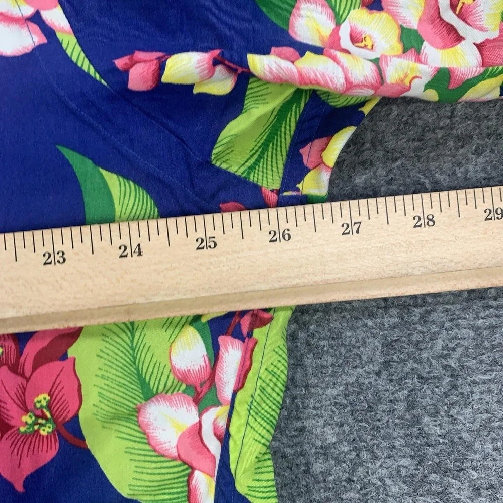 VTG Polo Ralph Lauren Caldwell Shirt Mens XL Floral Rayon Loop Collar Hawaiian